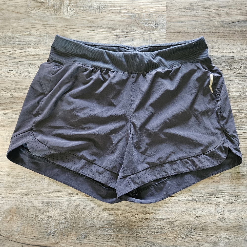 REI Co-Op Black Running Shorts With Attached Liner & Pull-On Drawstring